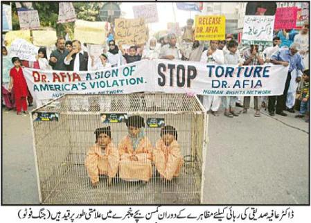 Protest for Aafia on Defence Day of Paksitan